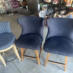 Bar Stools, Blue. $20 ea Or $50 For 3 ea