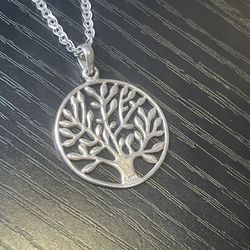 Sterling Silver Tree Of Life And Silver Chain s925 price firm