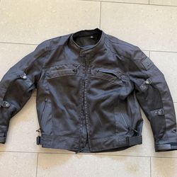 Viking Cycle Mesh Motorcycle Jacket Armored Black Size Large Riding Jacket w removable liner