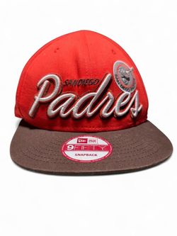 New Era San Diego Padres 9FIFTY Snapback Script Hat Orange Brown MLB