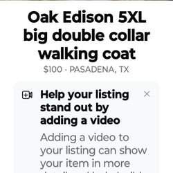 Oak Edison 5XL Big Double Collar Walking Coat