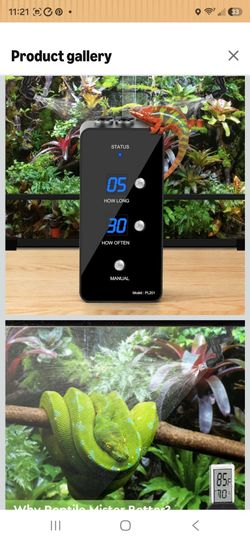 moistenland Reptile Humidifier, Misting System for Terrariums, Automatic with Adjustable Spray Nozzles, Black