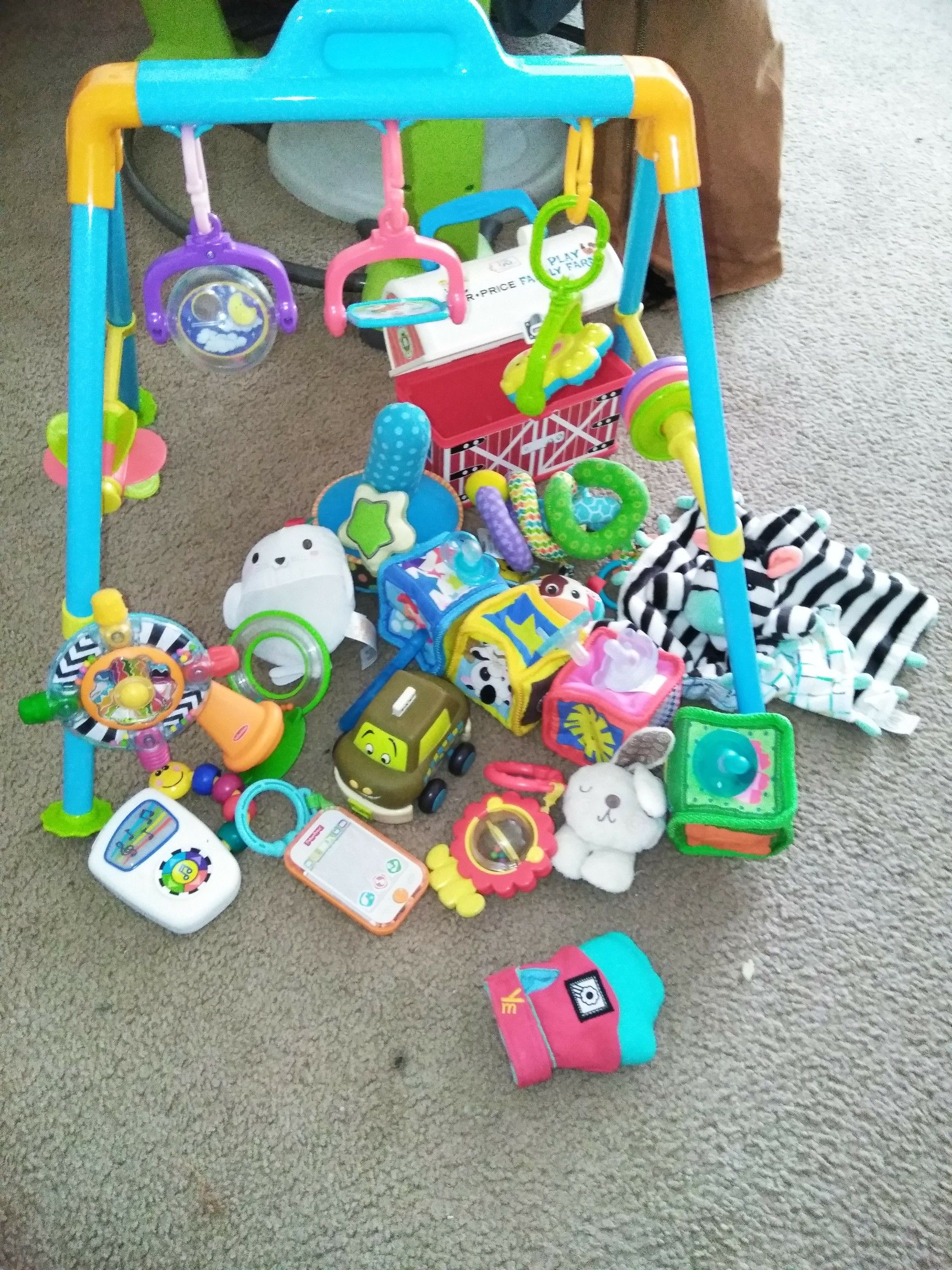 Box of baby toys