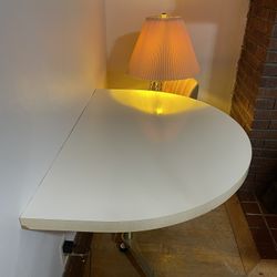 1970s White semi-circle table