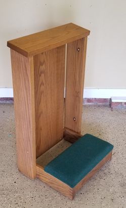 Solid Oak Padded Kneeler - Mint Condition!