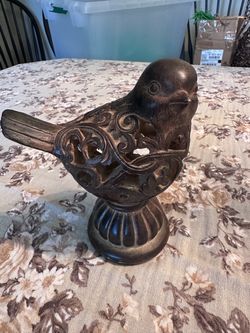 Decorative Bird Figurine on Pedestal