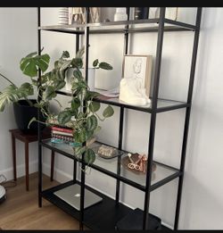 Shelf Cabinet Glass Metal Tier $45