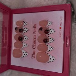 Lady bug polka dot tip press on nails