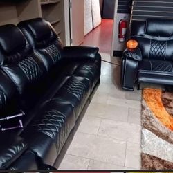 Santiago black reclining two-piece living room 1099