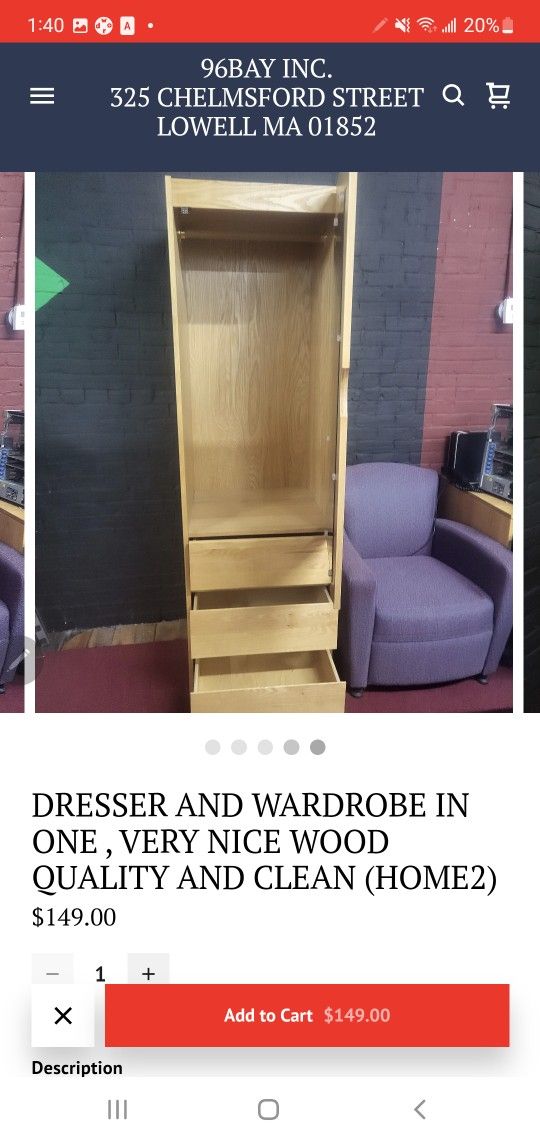 DRESSER AND WARDROBE IN ONE , VERY NICE WOOD QUALITY AND CLEAN (HOME2)