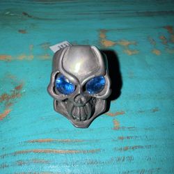 Room 101 Skull Ring With Blue Stones