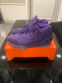 New Nike Mens LeBron 1 Air Zoom Generation Retro Los Angeles Lakers Purple Suede Fashion Basketball Shoes (Sneakers)