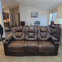 Leather Reclining Sofa