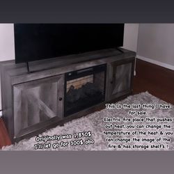 Grey Ashley Electric Fireplace