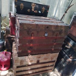 Assorted Steamer Trunks Chests Foot Lockers  $60 To $80 Each