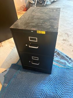 2-Drawer Metal Filing Cabinet Black