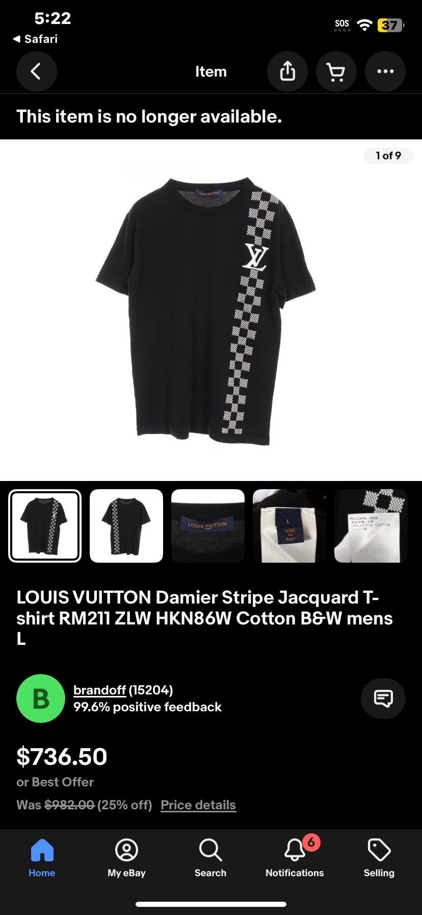 Lv Designer Shirt Size M