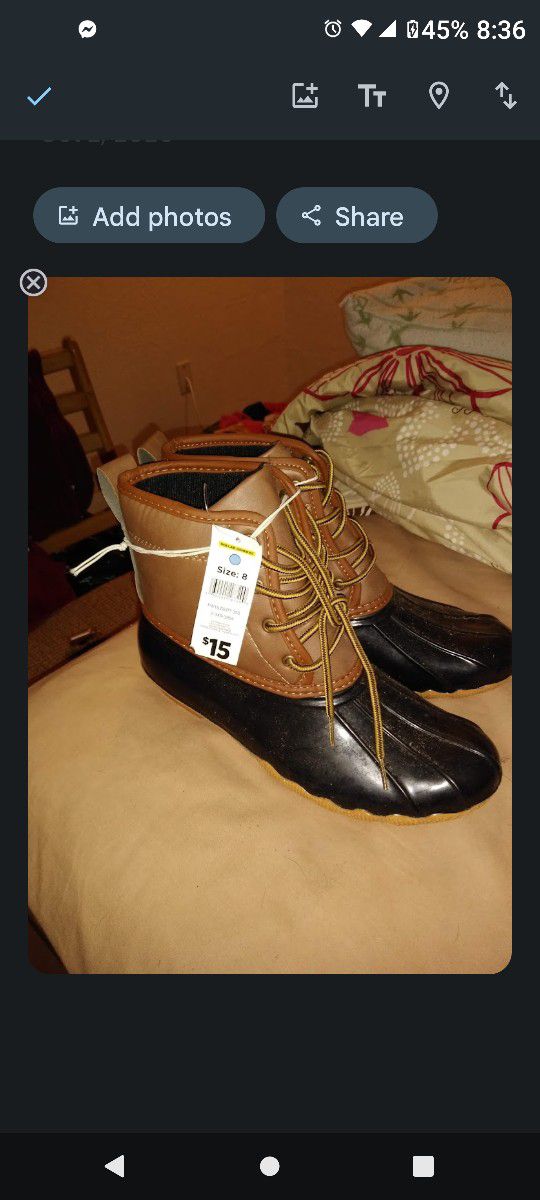 Rain Boots Size 8 