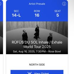 Rufus Du Sol Ticket (Sold Out Event At Rose Bowl)