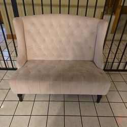 Pink Velvet Love Seat