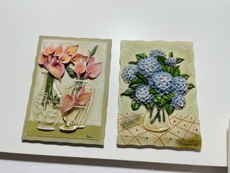 3d wall art sculpture Lot Danhui Nai & Baem Hydrangeas &  Calla Lilies Gorgeous