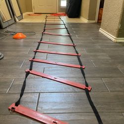 Ultimate Combo Agility Ladder Training (Orange) Set – Speed Agility Ladder Orange 12 Adjustable