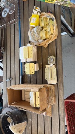 Large Lot of Brass Door Hinges