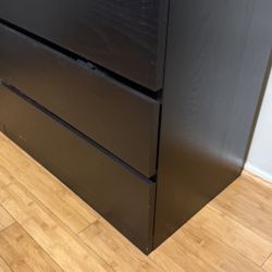 6 Drawers Wood Dresser,black 