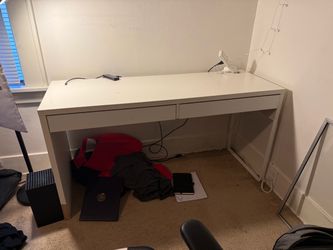White Desk with Two Drawers
