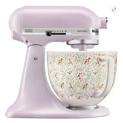 KitchenAid Artisan Series 5-Quart Tilt-Head Stand Mixer, Wildflower with Ceramic Bowl, Flat Beater, Dough Hook, Whip