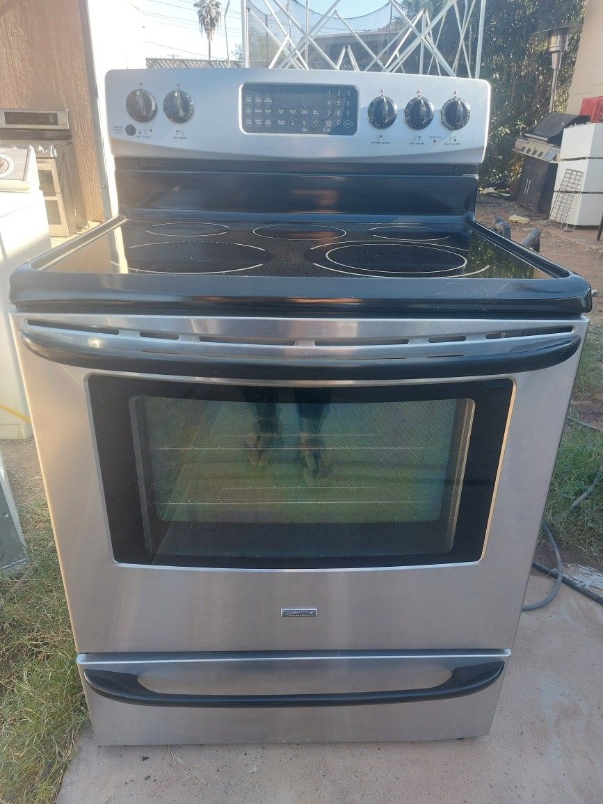 STOVE KENMORE 5 BURNERS ELECTRIC EVERYTHING WORKS VERY CLEAN STEEL STAINLESS DELIVERY AND INSTALLATION AVAILABLE
