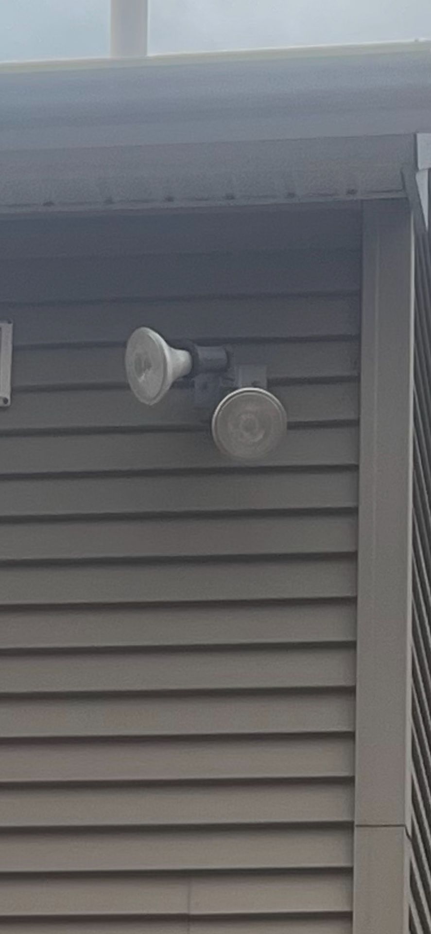 Set of 2 Outdoor Floodlights – Dual Head – Hardwired – Gray