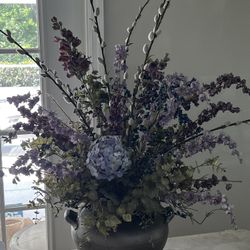 Grey Vase Flower Arangment