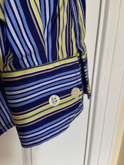 LOOK SHARP...Alex Cannon Blue/Lemon Long Sleeve XL Sports Shirt (CASH ONLY)