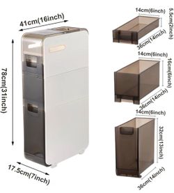 Thin Multi-drawer Bathroom/Computer Room Storage