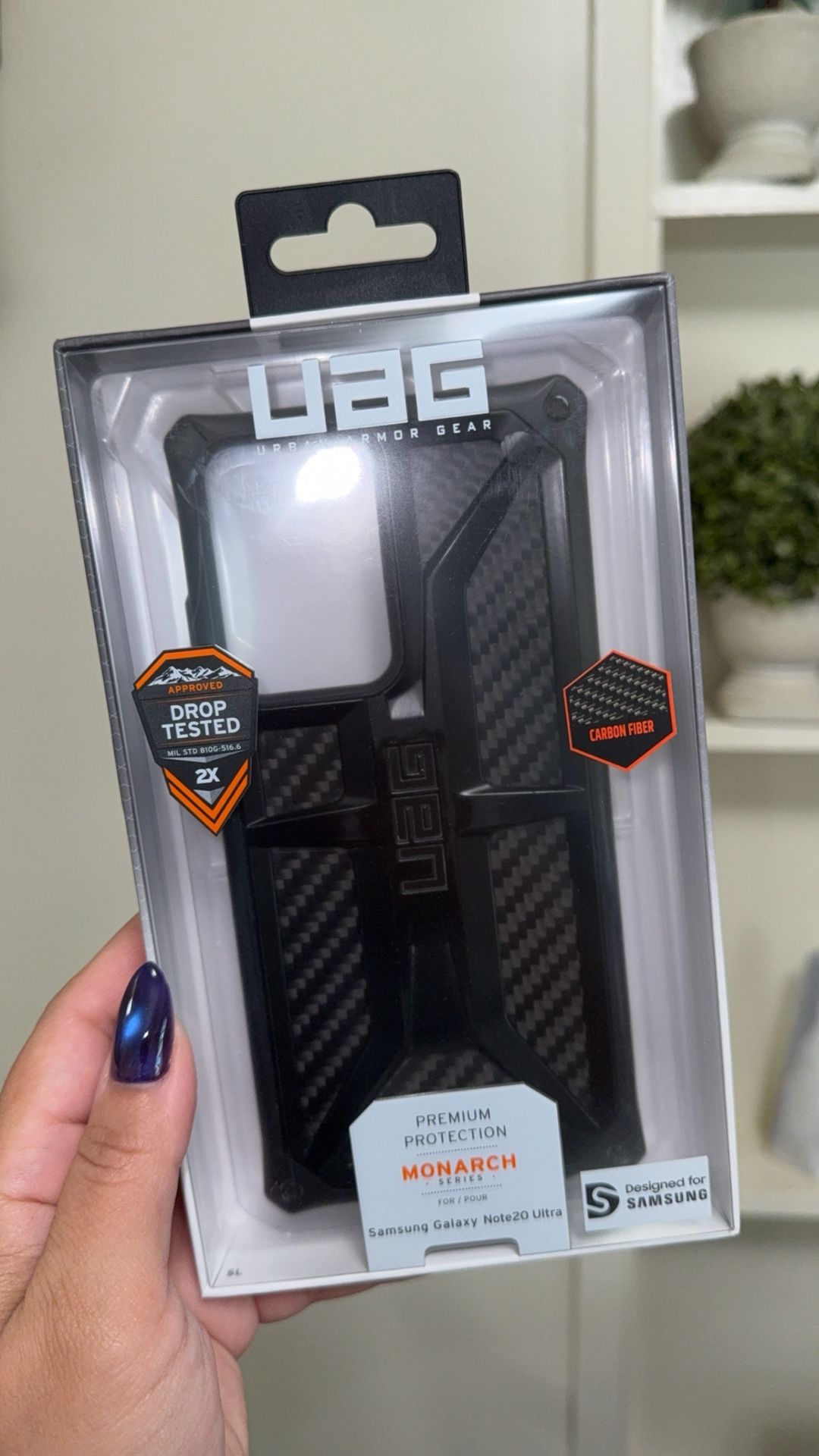 PHONE CASE-SAMSUNG GALAXY NOTE 20ULTRA  UAG MONARCH SERIES CARBON FIBER 