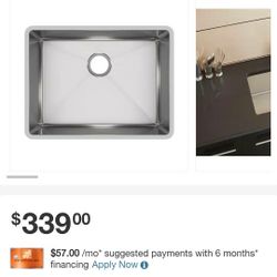 Crosstown Undermount Stainless Steel 24 n. Single Bowl Kitchen Sink