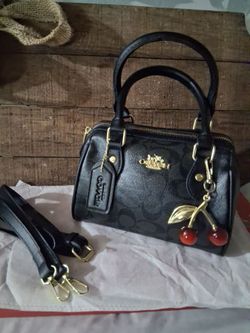 COACH Mini Rowan Crossbody Bag In Signature Canvas With Charms
