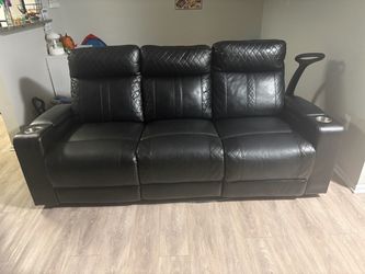 2 recliner leather couch