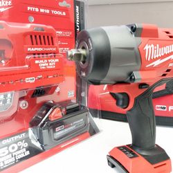 M18 Milwaukee FUEL Brushless 1/2" HIGH TORQUE Impact Wrench Contractor Set 