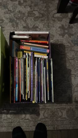 Box of toys and books