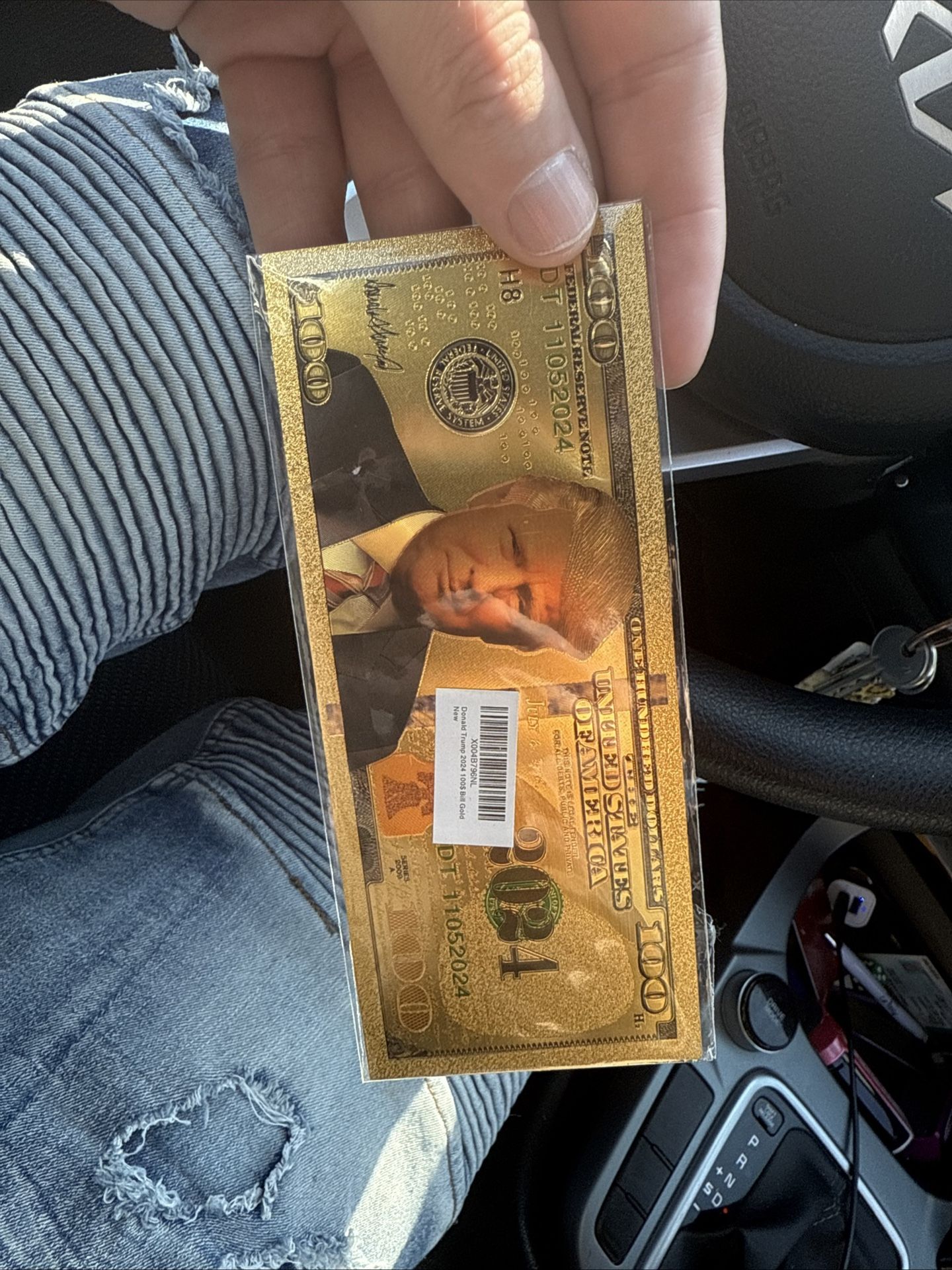 Donald Trump Gold Played 100 Dollar Bill