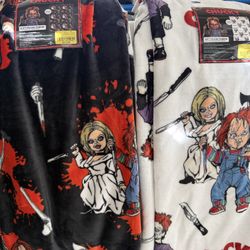 Halloween Blankets Chucky, Jason, Pennywise