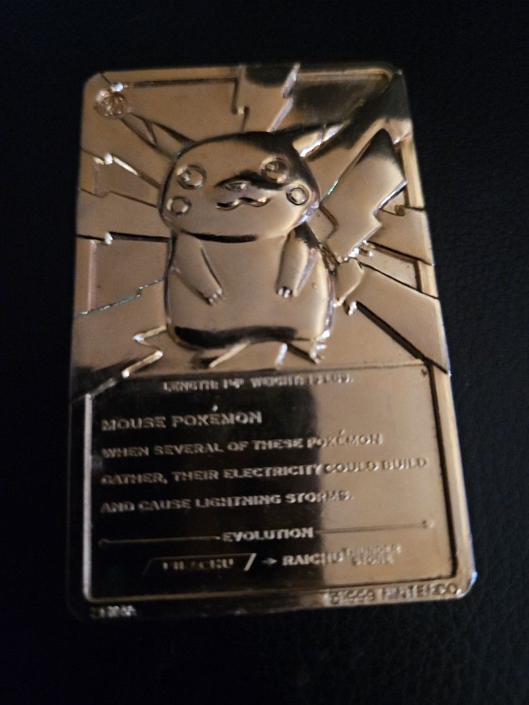 Pokemon Gold Plated Trading Card