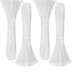 200pcs Cable Zip Ties Self-Locking Heavy Duty Durable Cable Ties Plastic Adjustable Nylon Tie Wraps with 50 Pounds Tensile Strength Reusa