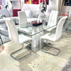 5 Pcs Set Table Modern Set 4 Chairs Juego De Comedor 