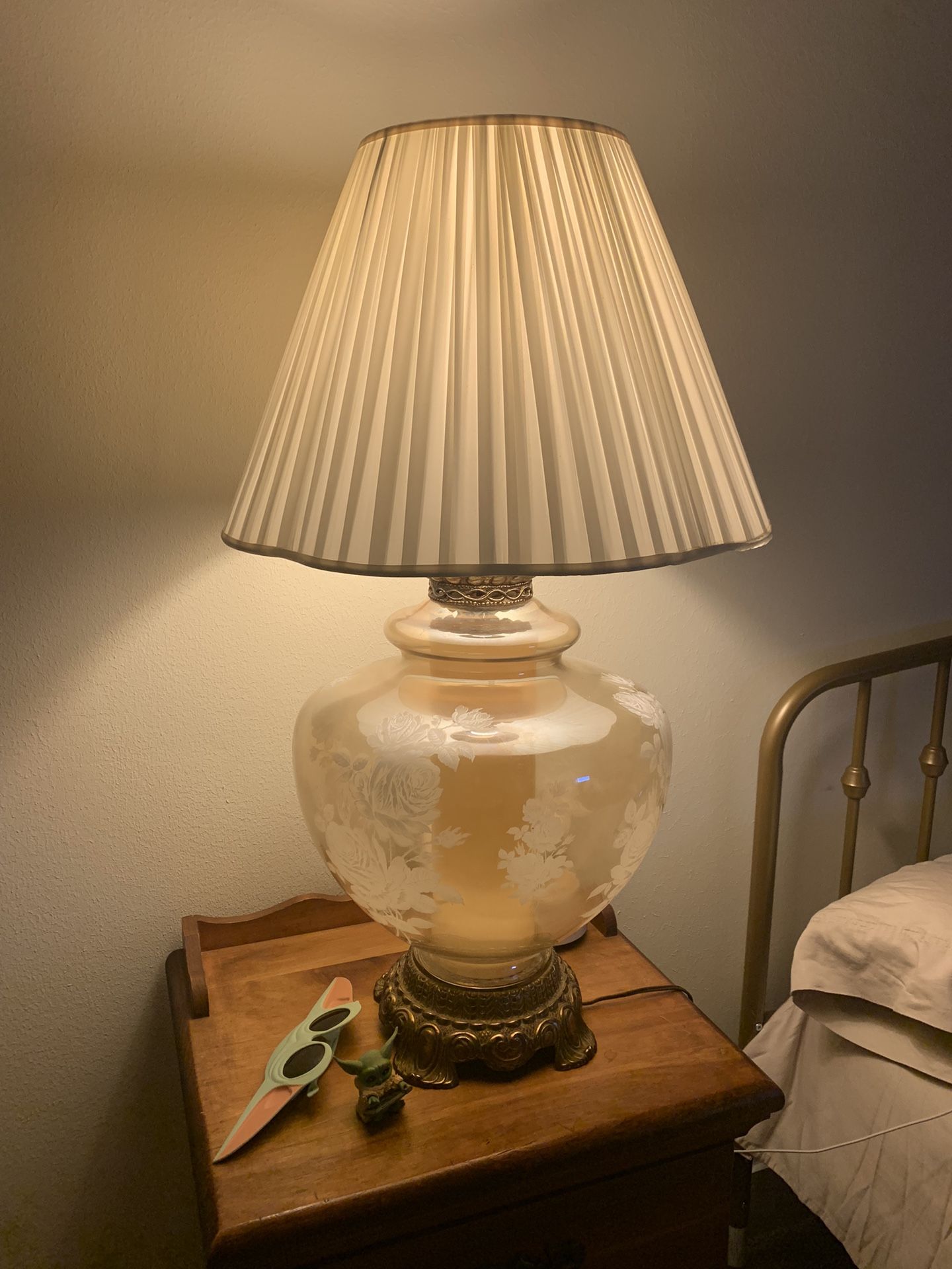 Vintage Carnival Glass Lamp