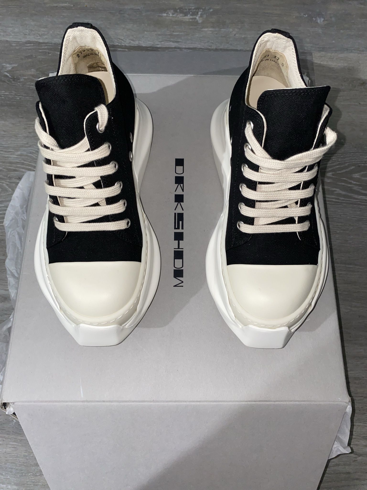 Rick Owens Thick Sole Sneakers Black,size 37