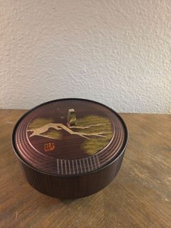 Japanese Lacquer Round Box with Lid
