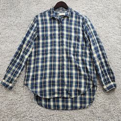 Denim &amp; Supply Shirt Womens Large Blue Plaid Button Up Long Sleeve Casual Fall
